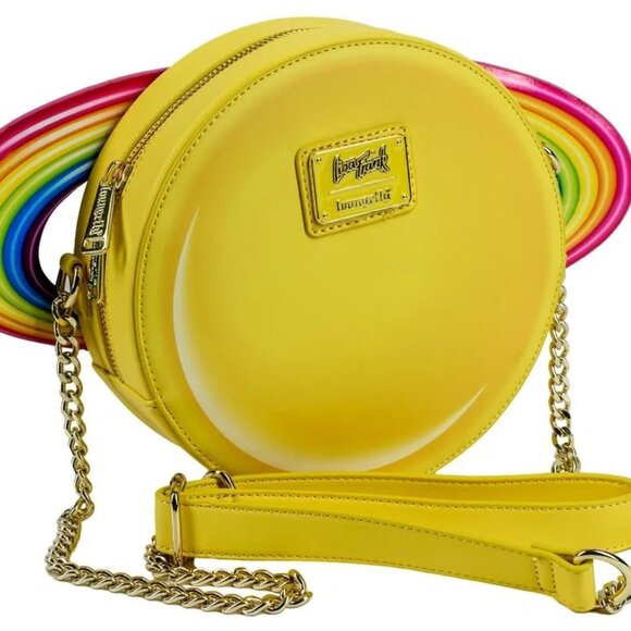 NWT Lisa Frank Yellow Rainbow Saturn Crossbody Bag by Loungefly - Picture 2 of 3